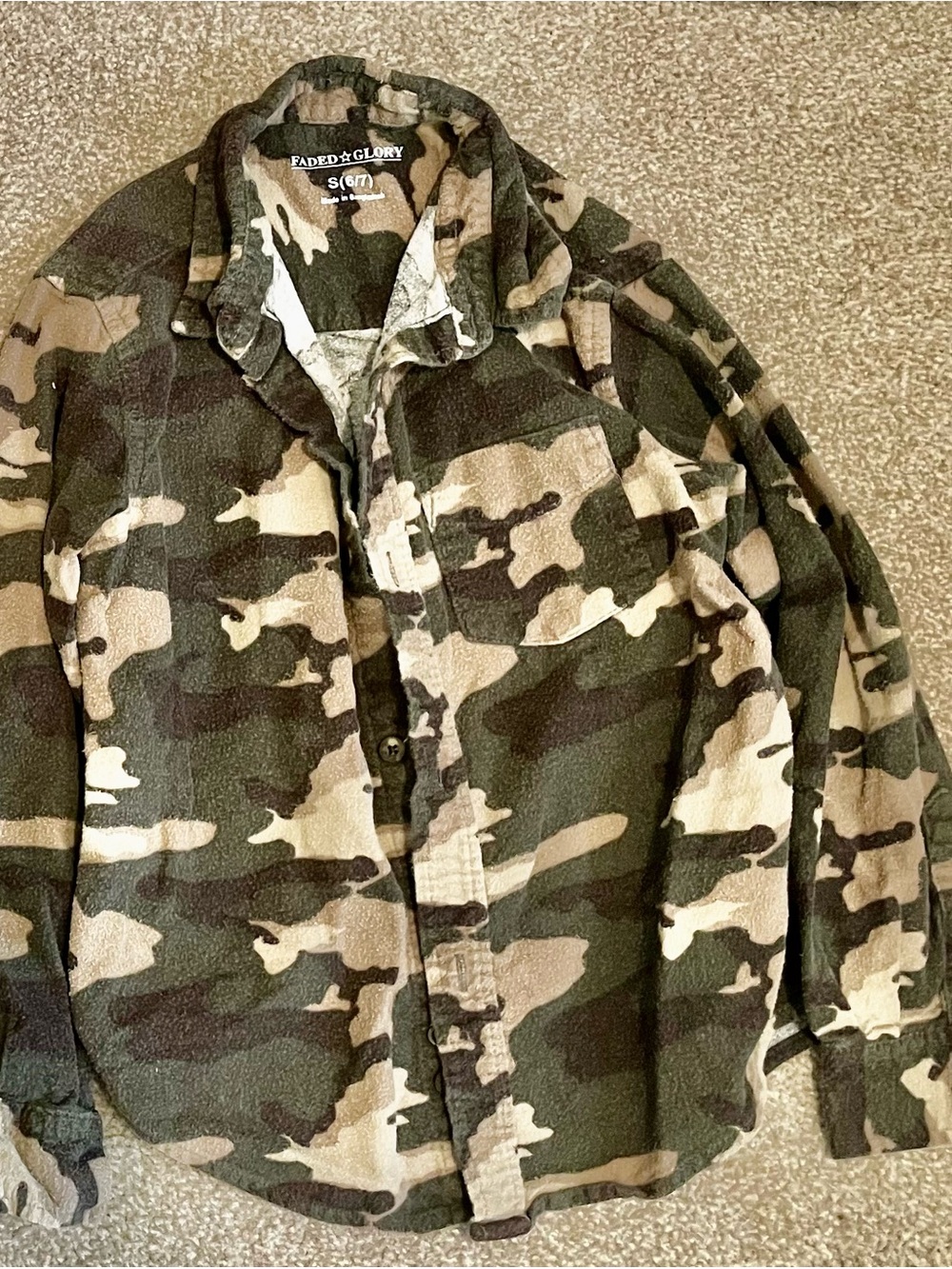 Faded Glory Men’s Camouflage Field Jacket - Olive & Tan Camo